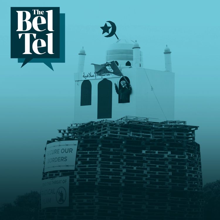 cover art for Bonfire season heats up as man arrested following replica of mosque placed on pyre