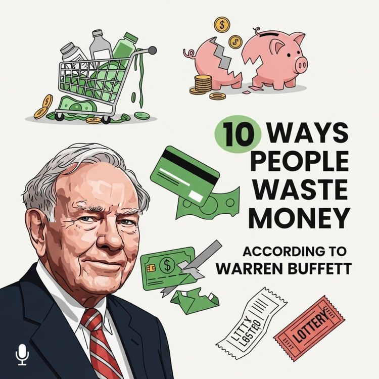cover art for 10 Ways People Waste Money According to Warren Buffett”