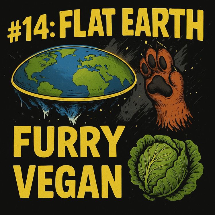 cover art for #14: Flat Earth Theories, Furry Realities and Vegan Vagaries!