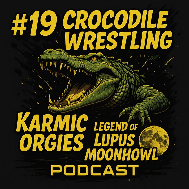 cover art for #19: Crocodile wrestling, Karmic Orgies and the Legend of Lupus Moonhowl.