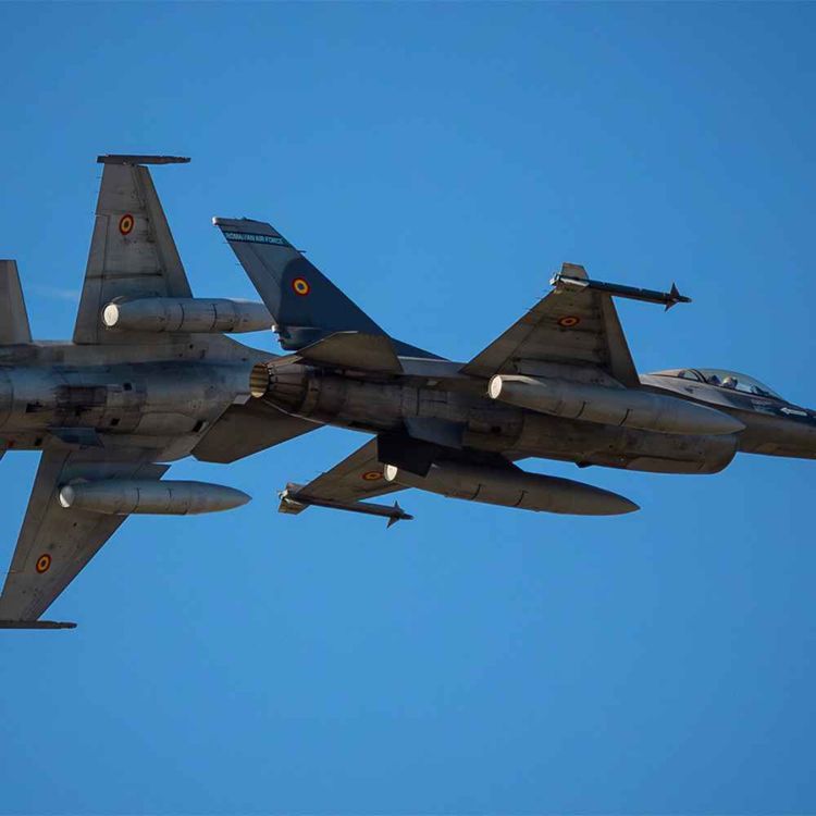 cover art for F-16s chase Russian drone in Romania & Ukrainian saboteurs derail trains, blow up Russian soldiers