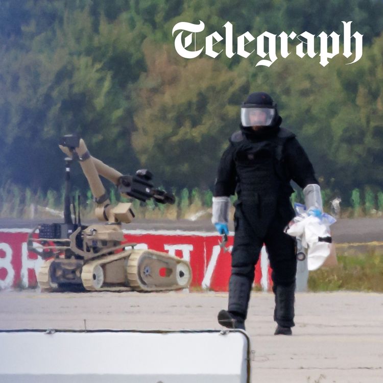 cover art for Moscow blamed for explosive drone at German airport & fuel queues return to Russia as Ukraine hits refineries