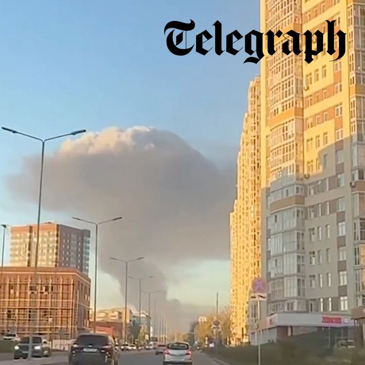cover art for Huge mushroom cloud after Ukraine strikes oil refinery 1500km inside Russia
