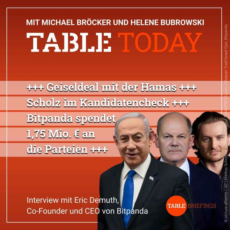 cover art for ++Geiseldeal mit der Hamas++Scholz im Kandidatencheck++Bitpanda spendet 1,7 Mio. Euro an die Parteien++