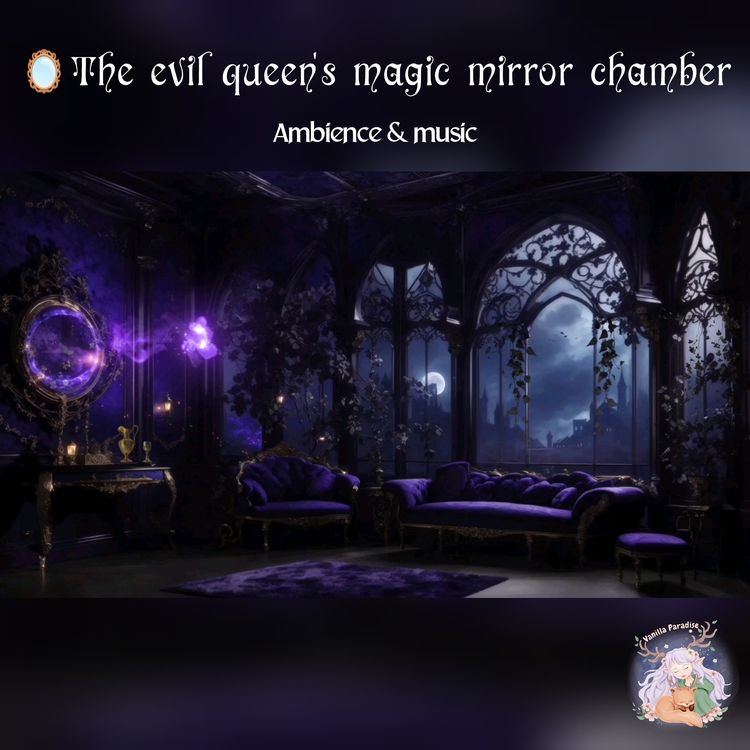 cover art for 🎧The evil queen's magic mirror chamber🪞💜 asmr ambience with  Dark fantasy music