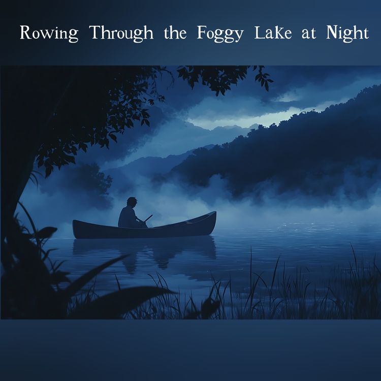 cover art for 🎧Rowing Through the Foggy Lake at Night | Mysterious and Peaceful Moonlit Ambience