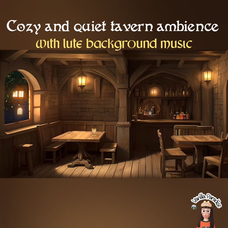 cover art for đ§âQuietâ tavern asmrâ ambience with relaxing lute background music