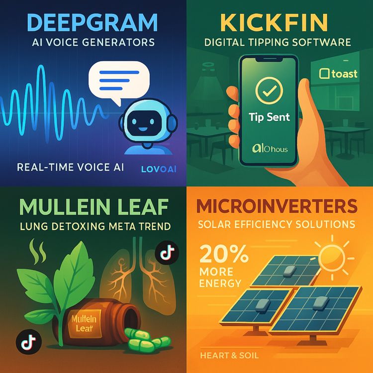 cover art for 4 Key Trends to Watch: Deepgram, Kickfin, Mullein Leaf, and Microinverters