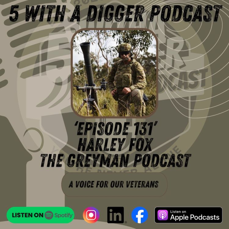 cover art for 5 With A Digger. Harley Fox. The GreyMan Podcast.