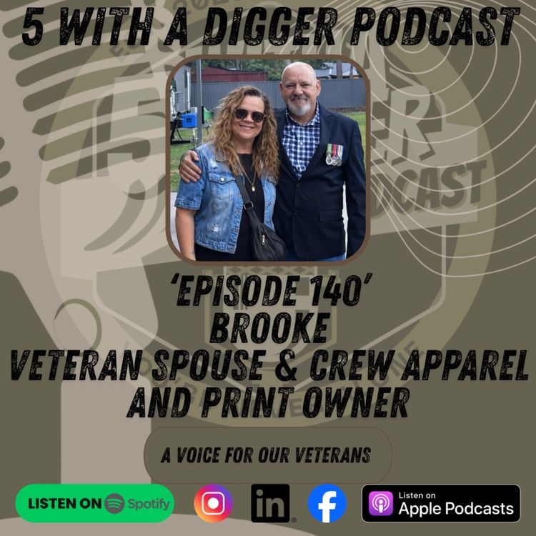 cover art for 5 With A Digger. Brooke. Veteran Spouse & Crew Apparel Print Owner.