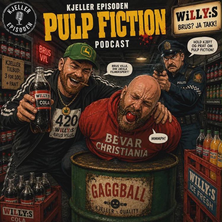 cover art for 61. Pulp Fiction. Fritenkernes Filmkvarter: 90-tallets beste filmer. Tarantino peaker. Verdens beste film, eller er det Evil Dead? Kontroversiell, vold, moralsk panikk, John Travolta, Samuel L. Jackson, Uma Thurman, Roger Avary, Ving Rhames
