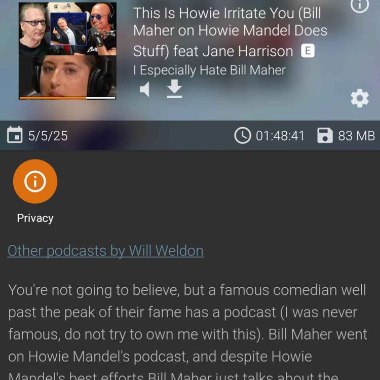 cover art for BONUS EIPSOIDE PREVIEW - This Is Howie Irritate You (Bill Maher on Howie Mandel Does Stuff) feat Jane Harrison