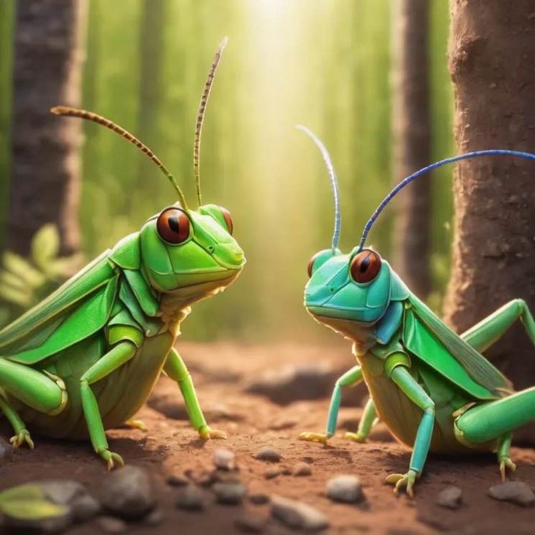 cover art for The Two Grasshoppers - A Story