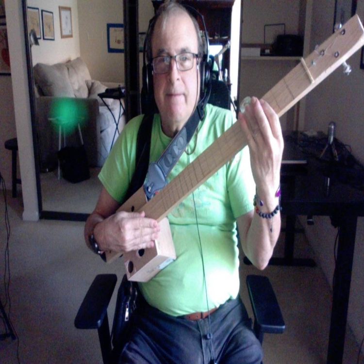 cover art for Demonstrating another acoustic fretless three-string cigar box guitar