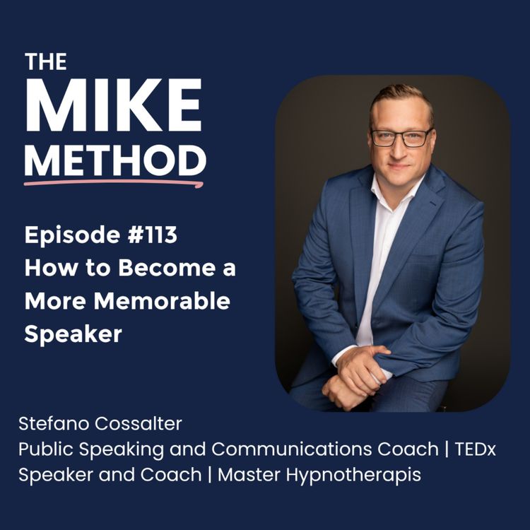 cover art for EP113 How to Become a More Memorable Speaker with Stefano Cossalter