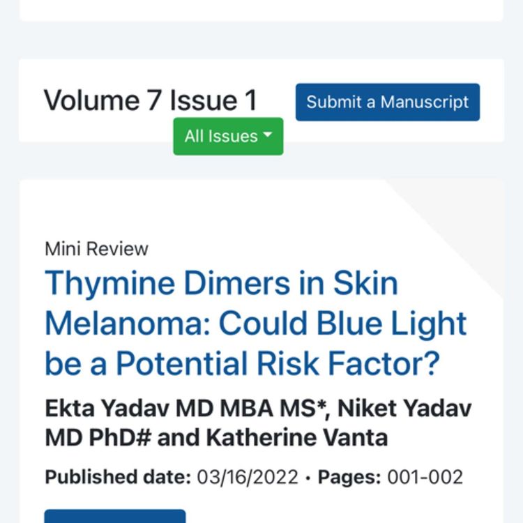 cover art for Does Blue Light cause cancer? Read our new paper to find out!