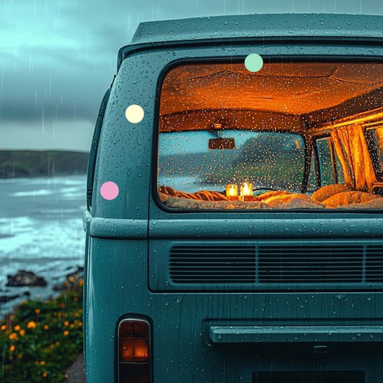 cover art for Cozy Camper Van | Storm Sounds by the Ocean