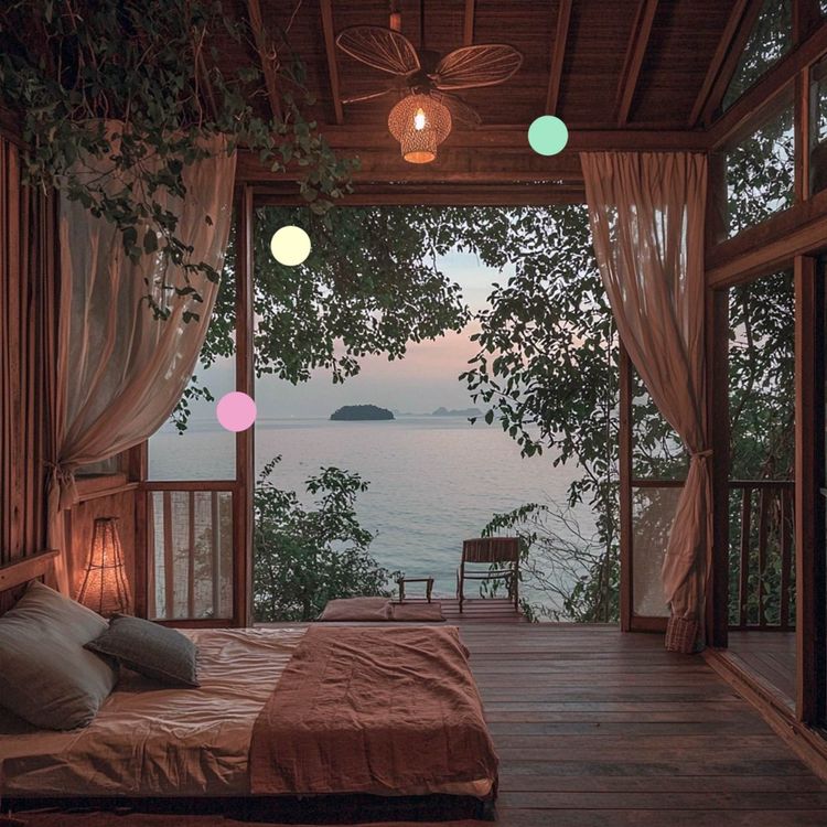 cover art for A Quiet Treehouse Retreat | Hypnotic Fans and Distant Waves