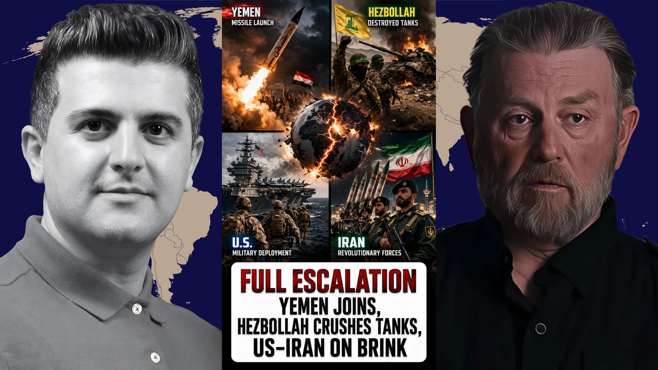 cover art for Larry C. Johnson: FULL ESCALATION: Yemen Joins, Hezbollah Crushes Tanks, US–Iran on Brink
