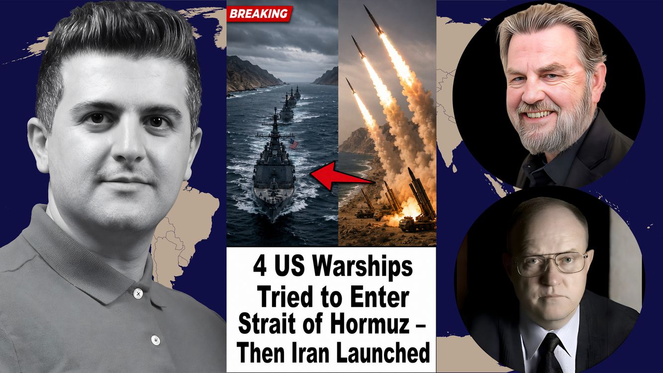 cover art for Larry Johnson & Col. Wilkerson: 4 US Warships Tried to Enter Strait of Hormuz – Then Iran Launched