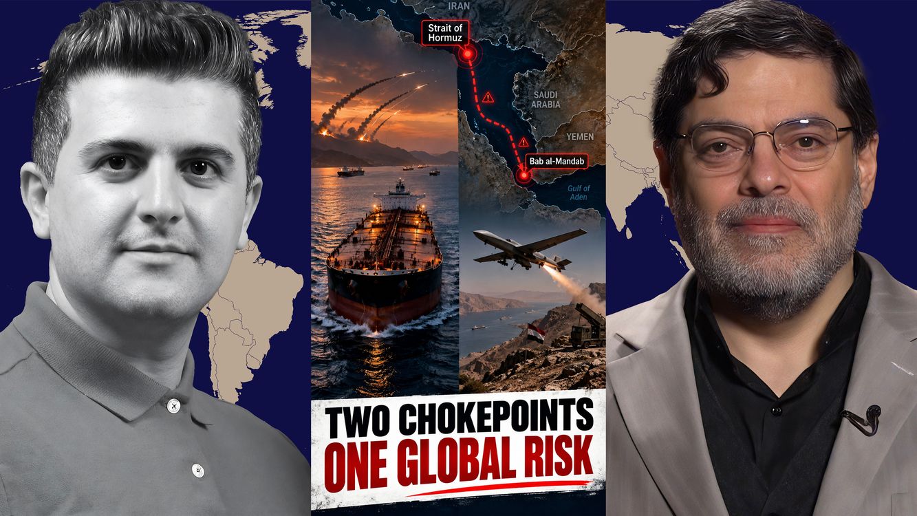 cover art for Seyed M. Marandi: Super Tankers & Drones Hit in Hormuz as Saudi-Yemeni War Burns Bab al-Mandab