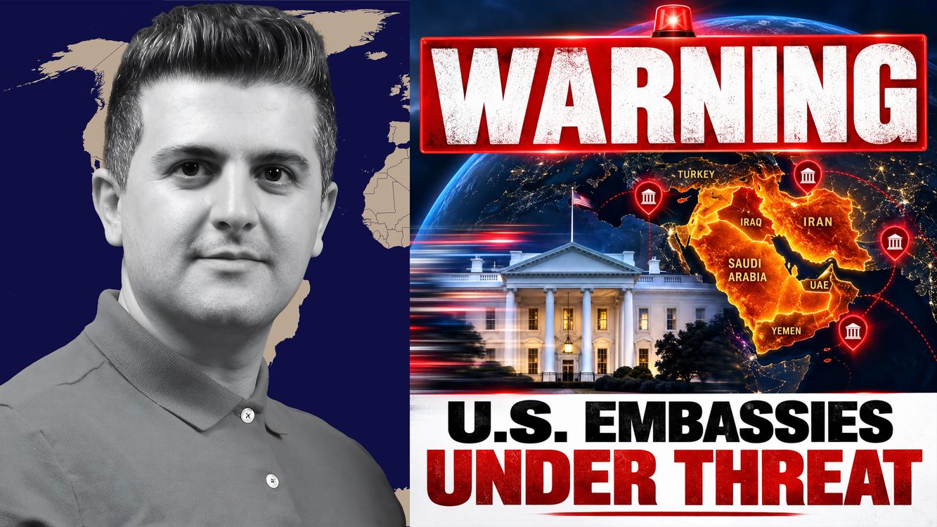 cover art for Nima R. Alkhorshid: All U.S. Embassies Issue Middle East Alerts as Trump Rushes Back to White House