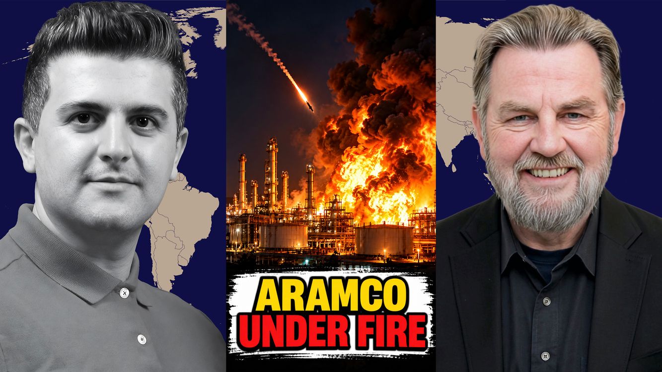 cover art for SAUDI ARAMCO REFINERY BURNS AFTER YEMENI BALLISTIC MISSILE ATTACK - w/ Fmr. CIA Larry Johnson