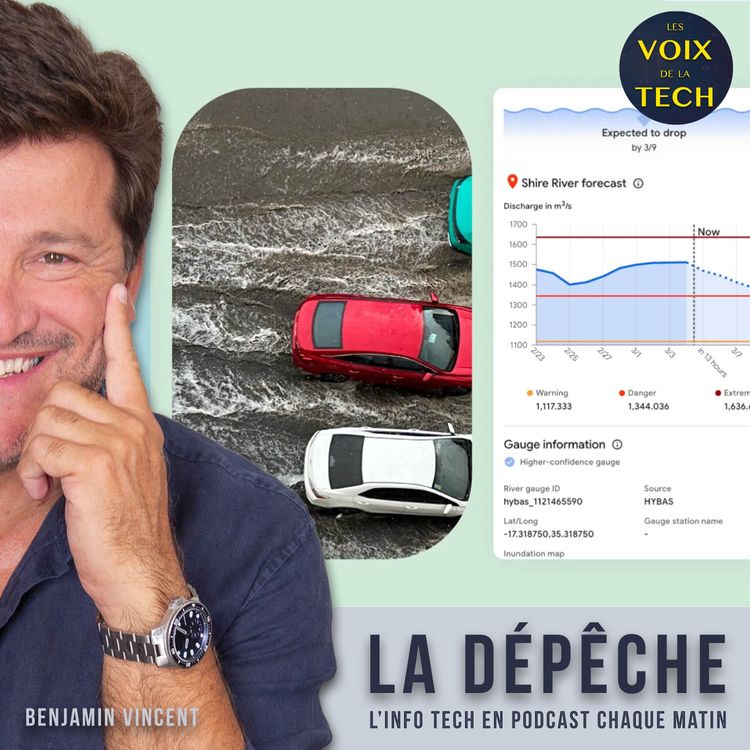 cover art for La dépêche | Groundsource de Google prédit les crues éclair grâce à Gemini, son IA