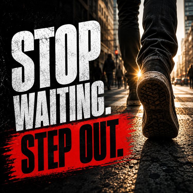 cover art for Stop Waiting. Step Out.