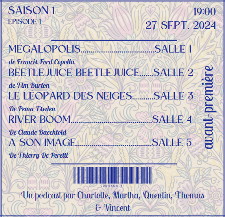 cover art for MÉGALOPOLIS - BEETLEJUICE BEETLEJUICE - LE LÉOPARD DES NEIGES - RIVER BOOM - A SON IMAGE