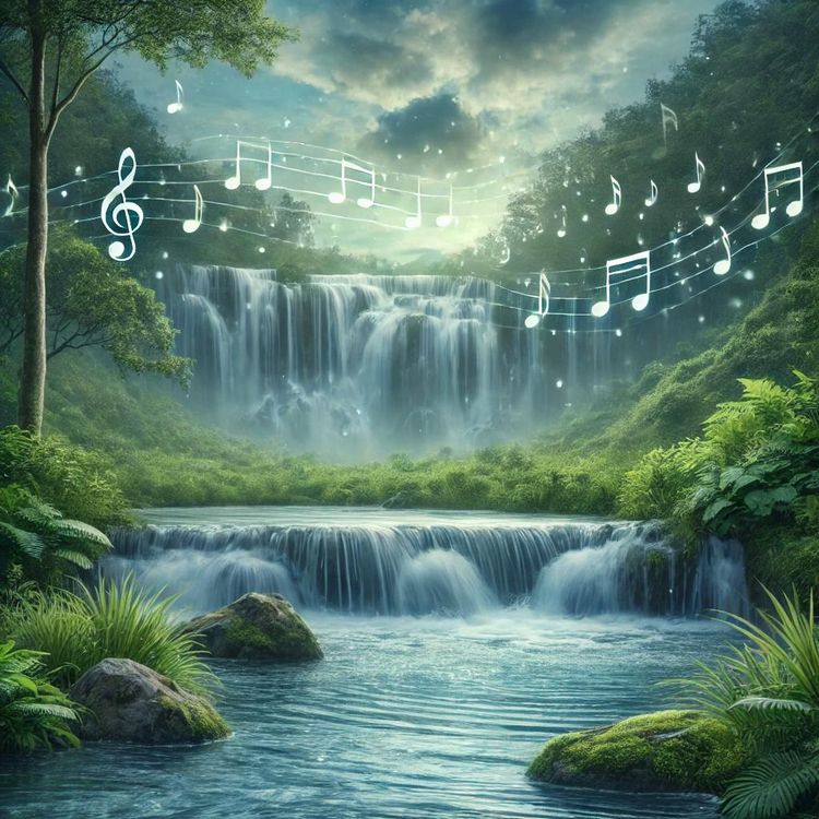 cover art for 😴💧🎵 MELODY Soft and Relaxing WATERFALL for Peaceful and Healthy SLEEP