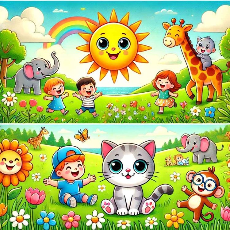 cover art for 3 Chansons pour enfants : Bonjour Petit Soleil , Mon Ami Chaton, Les Animaux Rigolos | pour apprendre à Chanter & Danser en s'amusant | éducatif et interactif