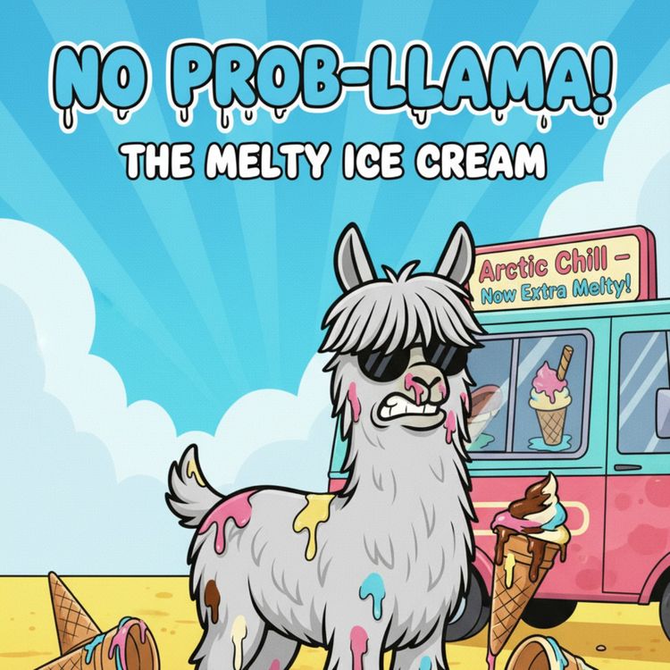 cover art for No Prob-llama: The Melty Ice Cream