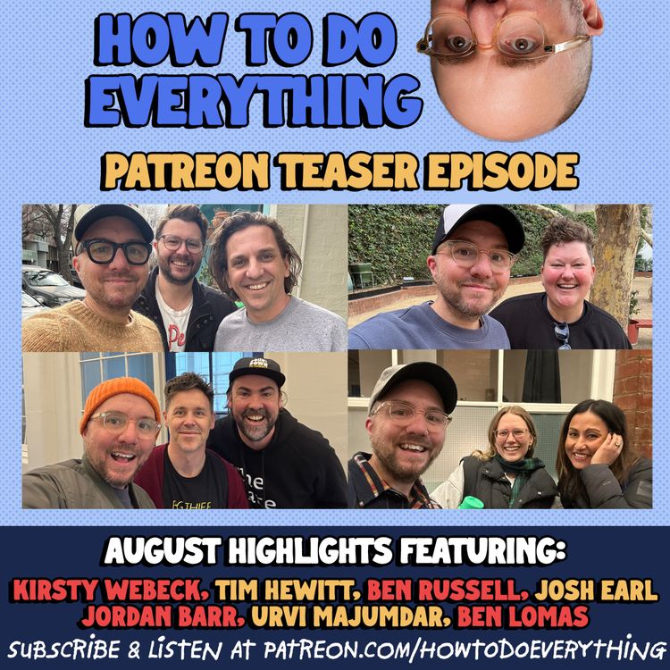 cover art for August Patreon Teaser: Ben Russell, Kirsty Webeck, Josh Earl, Jordan Barr, Urvi Majumdar, Ben Lomas, Tim Hewitt