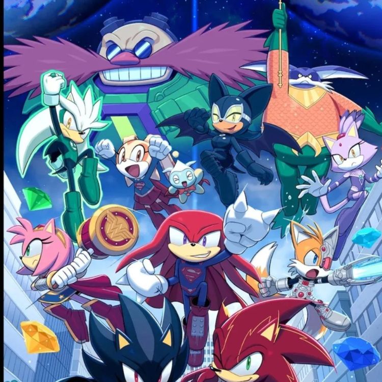 cover art for Sonic and the DC Heroes Meet Again in New DC x SONIC Series