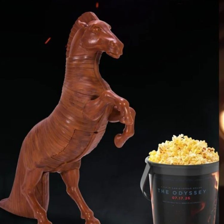 cover art for THE ODYSSEY Trojan Horse Popcorn Bucket Is Really Odd