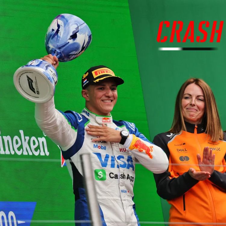 cover art for Disaster DNF for Norris and Piastri extends his lead while Hadjar stands on the podium | Crash F1 podcast