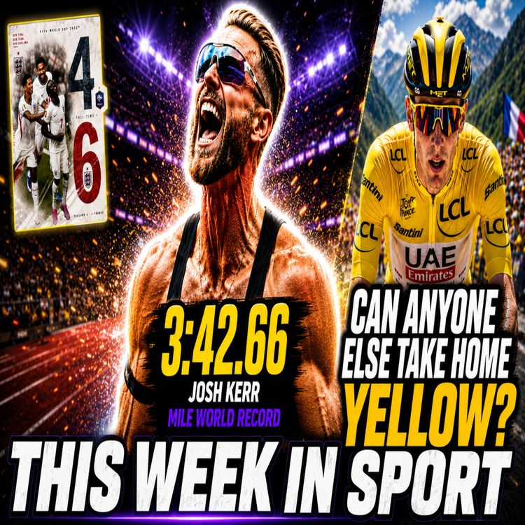 cover art for 3.42 mile WR, is Tadej beatable? And Ironman Lake placid!