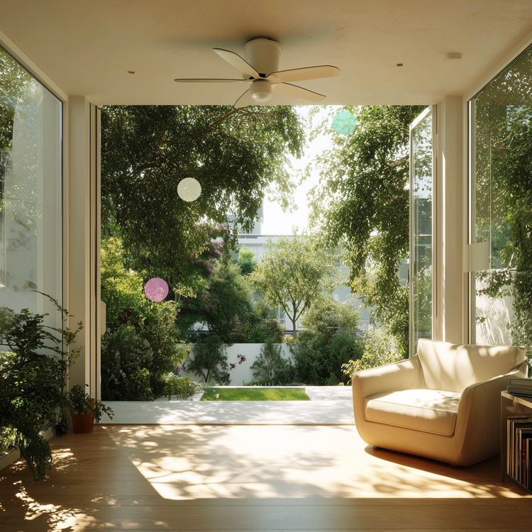 cover art for Cooling Garden Room Ceiling Fan with Birds | High Summer Soundscape