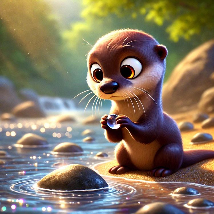 cover art for Ollie Otter and The Shiny Pebble