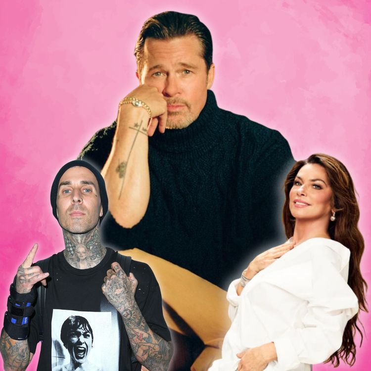 cover art for Brad Pitt Is Drinking Again, Travis Barker’s Worst Fear Comes True & Shania Twain’s Vulnerable New Era