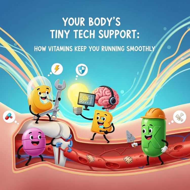 cover art for Your Body's Tiny Tech Support: How Vitamins Keep You Running Smoothly! | Tumhare Jism Ka Tiny Tech Support: Vitamins Kaise Rakhte Hain Tumhein Smooth Chal Raha!