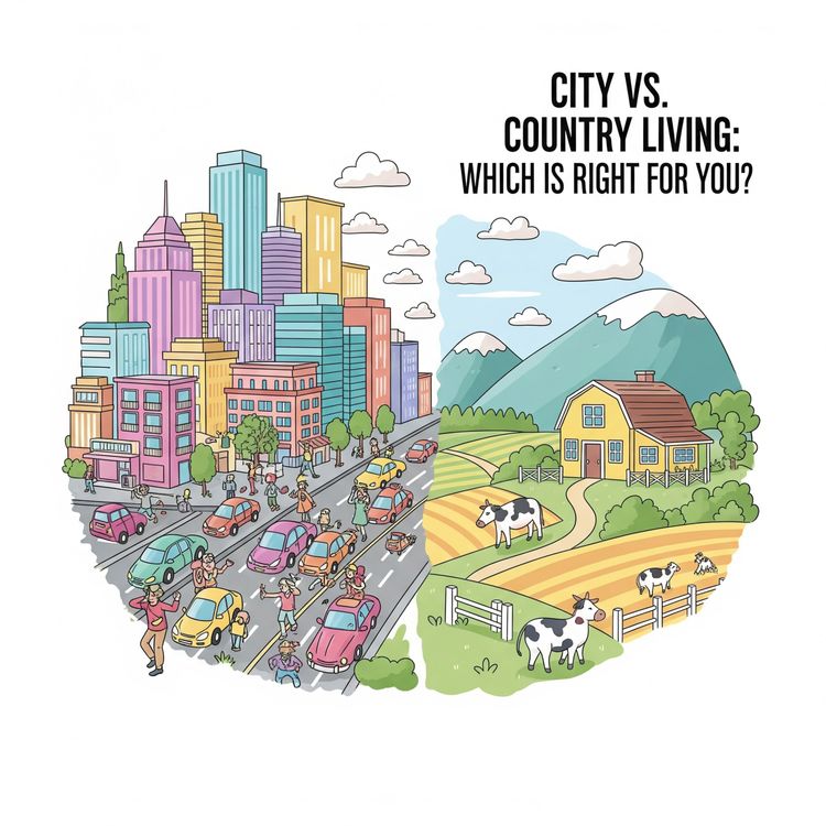 cover art for Learn From News - City Versus Countryside: Weighing the Pros and Cons of Urban and Rural Living - Intermediate