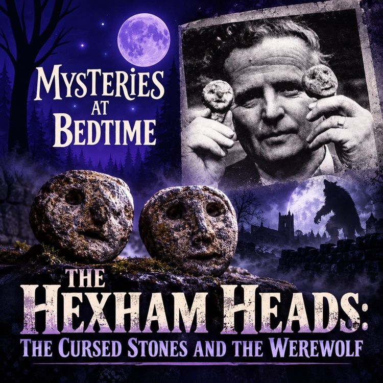 cover art for The Hexham Heads: The Cursed Stones and the Werewolf