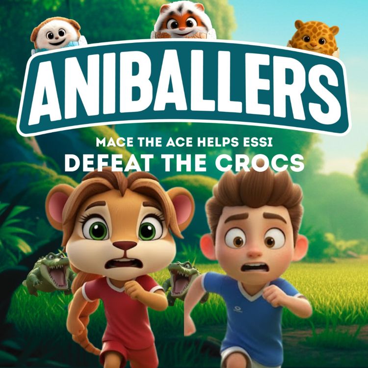 cover art for Mace The Ace helps Essi defeat the crocs  🦁⚽️🏆 Aniballers Football Stories for Kids