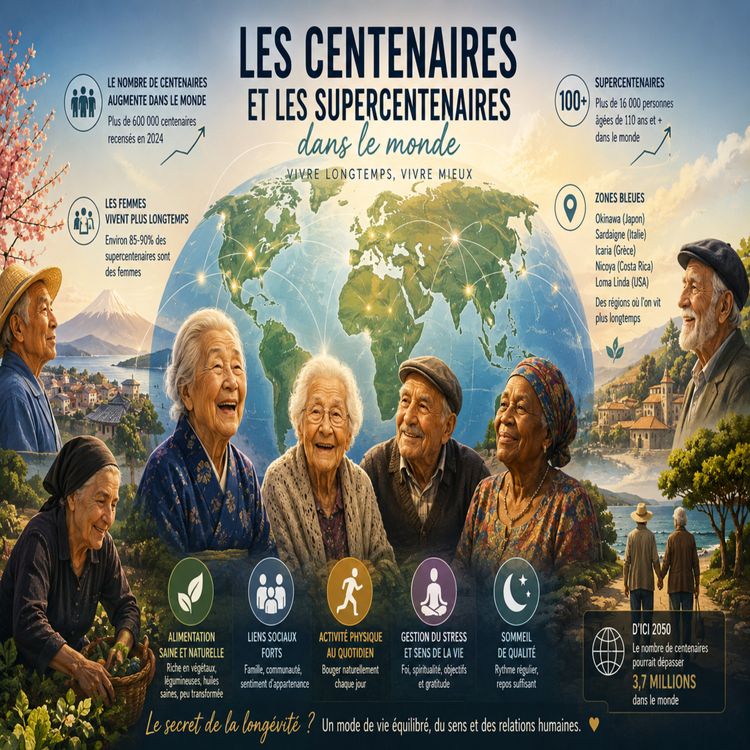 cover art for Instant Stress N°212 : #centenaires et #supercentenaires dans le monde ! #longévité #santé