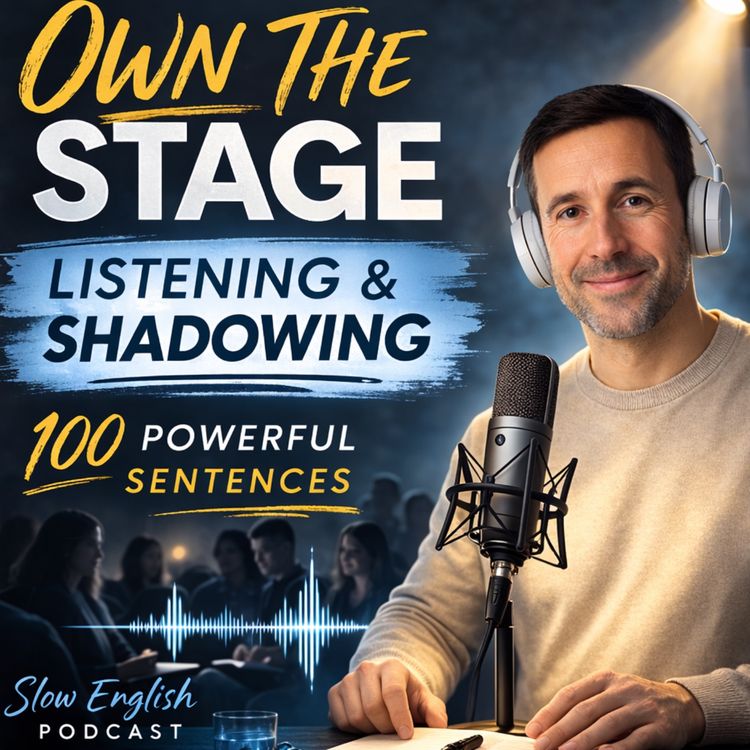 cover art for Calm English. 100 Powerful Sentences to Own the Stage (Public Speaking Series Ep. 4)