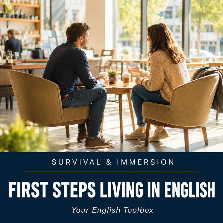 cover art for First Steps: Speaking English in a New Country — with Robert & Miranda