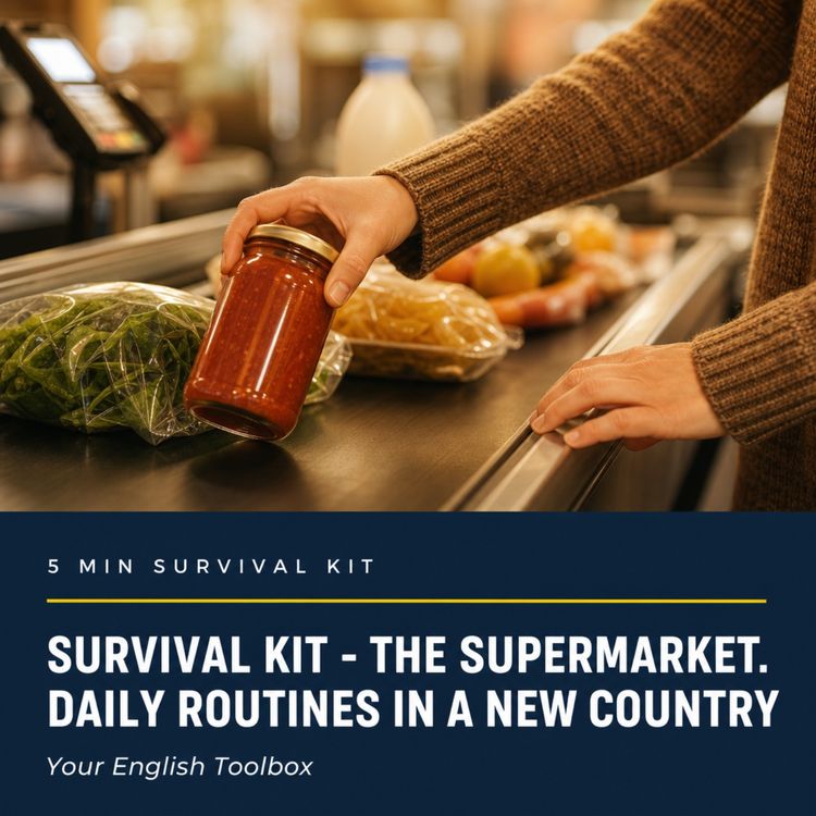 cover art for Survival Kit - The Supermarket: Essential English Phrases for Daily Routines