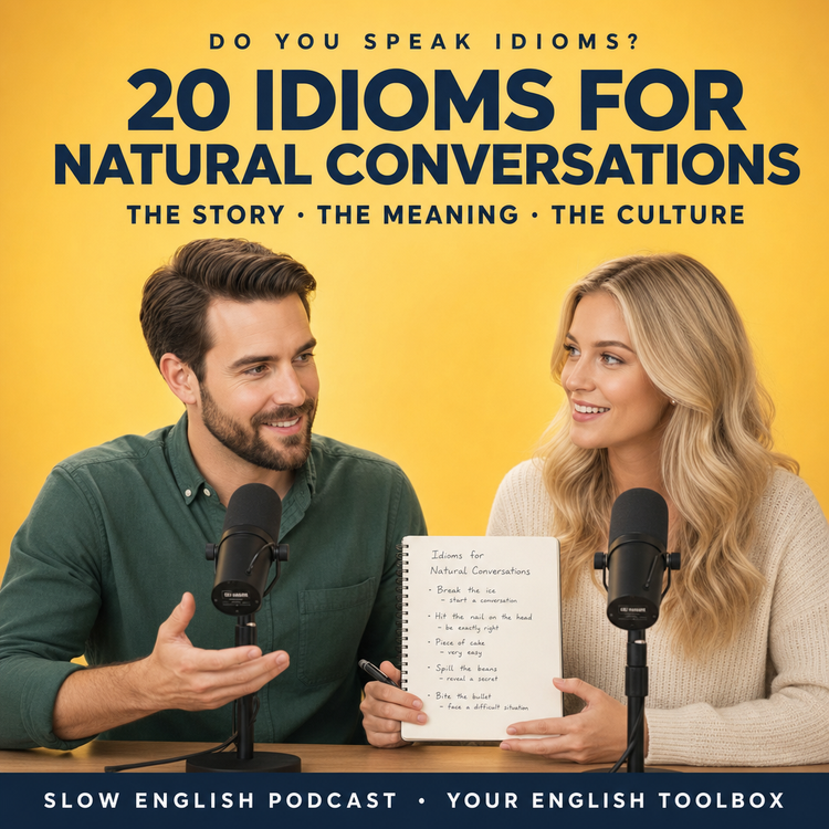 cover art for Slow English Listening Practice: 20 Idioms for Natural Conversations